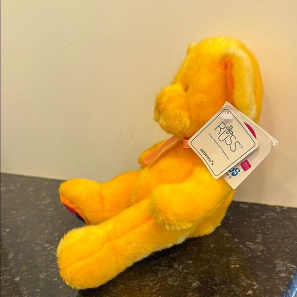 Russ Berrie & CO Teddy Bear Aquarius Zodiac Star Sign Yellow. Size 10” - Picture 5 of 12